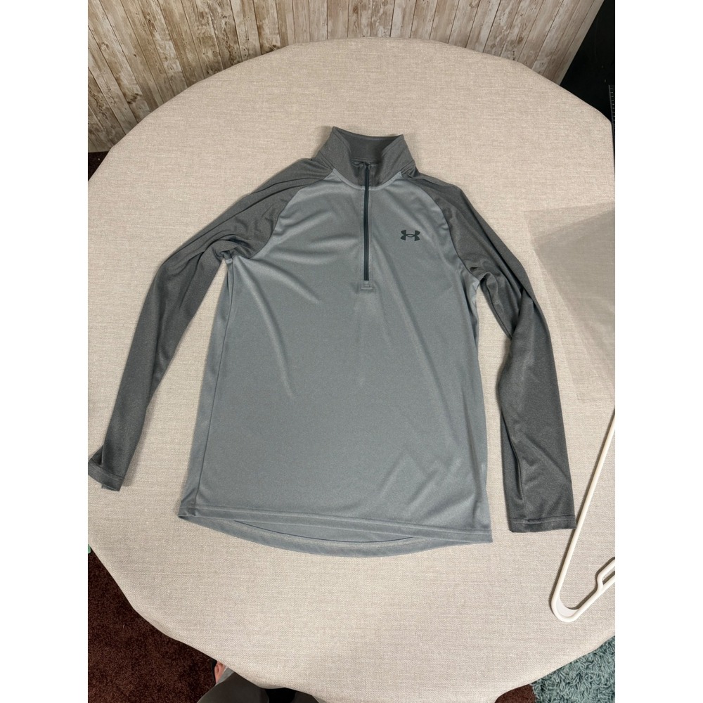 Under Armour Womens Gray Tech 1/4 Zip Pullover Long Sleeve Shirt Size M